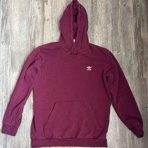 Adidas Red Essential Fleece Hoodie